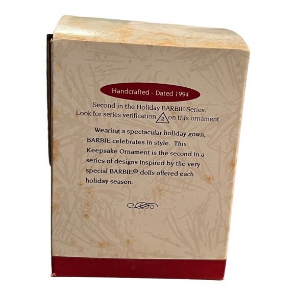 Hallmark Keepsake Ornament Holiday Barbie 1994 Second in Series Gold - Picture 7 of 7